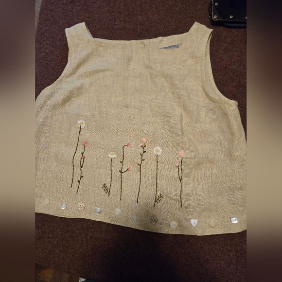 Vintage Carol Anderson Linen Top With Button Up Back Size Small/Medium - Picture 9 of 13